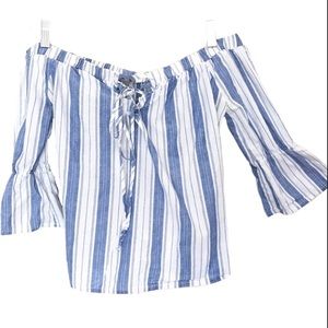 Charlotte Russe XS off-shoulder chambray blouse